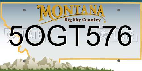 5OGT576 Montana License Plate
