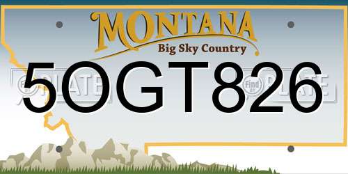 5OGT826 Montana License Plate