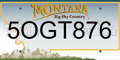 5OGT876 Montana License Plate