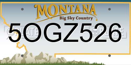 5OGZ526 Montana License Plate