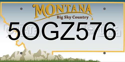 5OGZ576 Montana License Plate