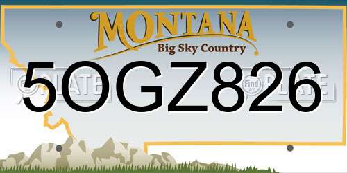 5OGZ826 Montana License Plate