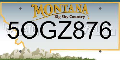 5OGZ876 Montana License Plate