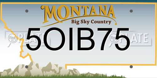 5OIB75 Montana License Plate