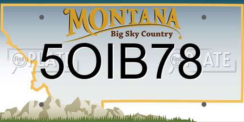 5OIB78 Montana License Plate