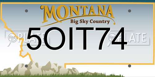 5OIT74 Montana License Plate