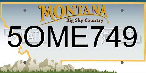 5OME749 Montana License Plate