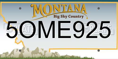 5OME925 Montana License Plate