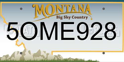 5OME928 Montana License Plate