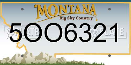 5OO6321 Montana License Plate