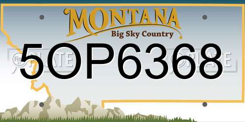 5OP6368 Montana License Plate