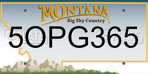 5OPG365 Montana License Plate