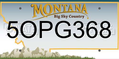5OPG368 Montana License Plate