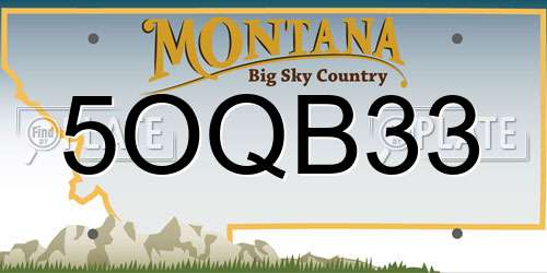5OQB33 Montana License Plate