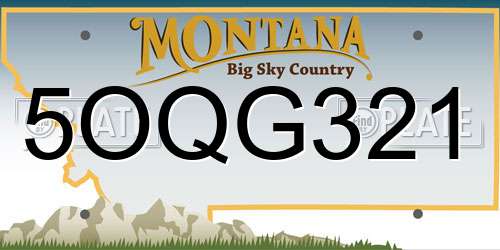 5OQG321 Montana License Plate
