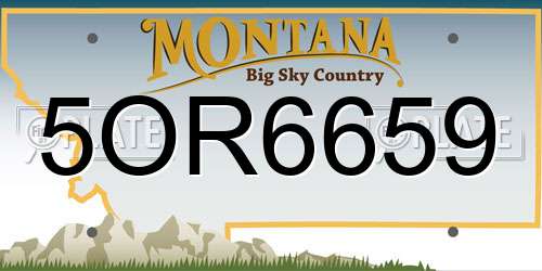 5OR6659 Montana License Plate