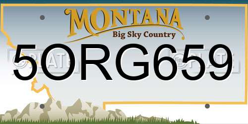5ORG659 Montana License Plate