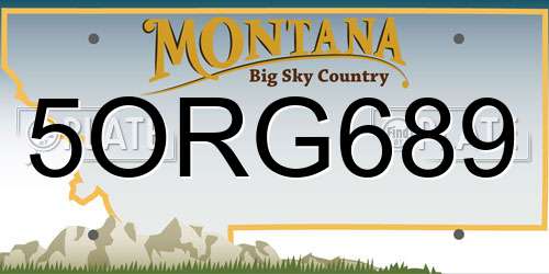 5ORG689 Montana License Plate