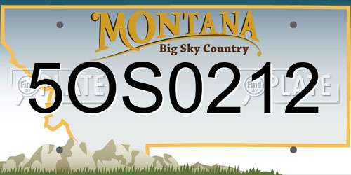 5OS0212 Montana License Plate