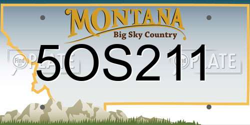 5OS211 Montana License Plate
