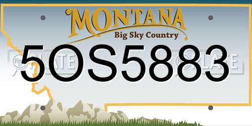 5OS5883 Montana License Plate