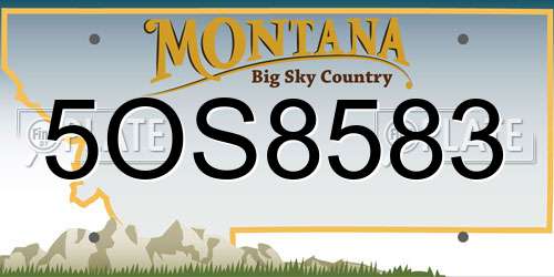5OS8583 Montana License Plate