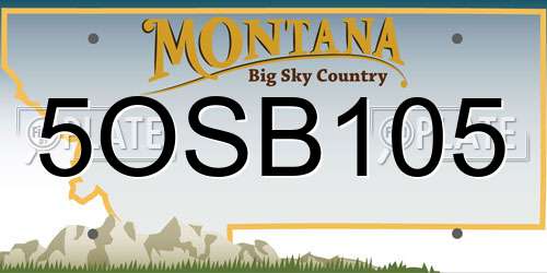 5OSB105 Montana License Plate