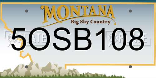 5OSB108 Montana License Plate