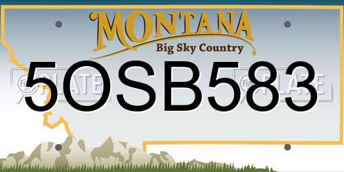 5OSB583 Montana License Plate