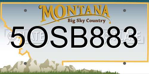 5OSB883 Montana License Plate