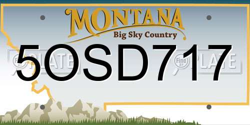 5OSD717 Montana License Plate