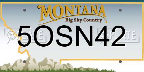 5OSN42 Montana License Plate