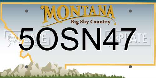 5OSN47 Montana License Plate