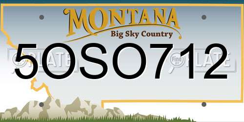 5OSO712 Montana License Plate