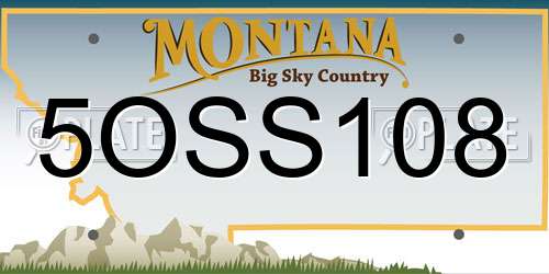 5OSS108 Montana License Plate