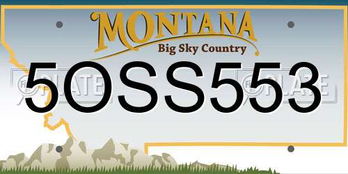 5OSS553 Montana License Plate