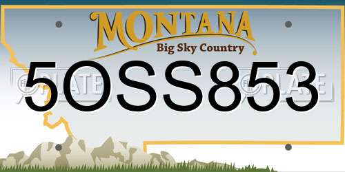 5OSS853 Montana License Plate