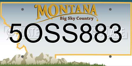 5OSS883 Montana License Plate