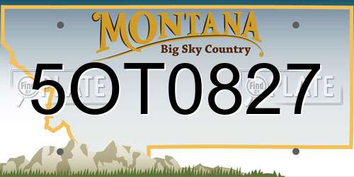 5OT0827 Montana License Plate
