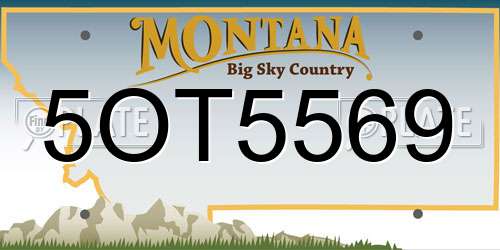 5OT5569 Montana License Plate
