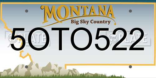 5OTO522 Montana License Plate