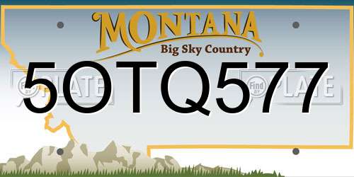5OTQ577 Montana License Plate