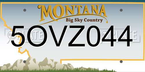 5OVZ044 Montana License Plate