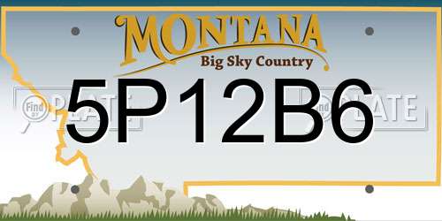 5P12B6 Montana License Plate