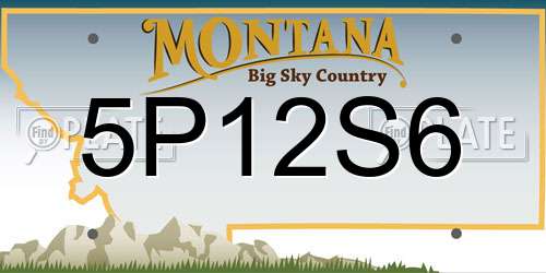 5P12S6 Montana License Plate