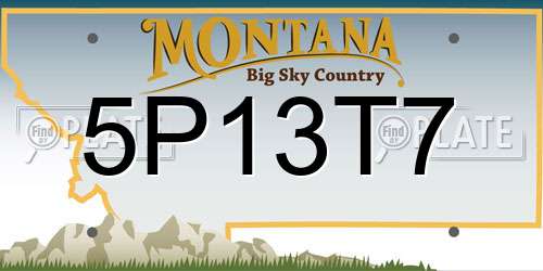 5P13T7 Montana License Plate