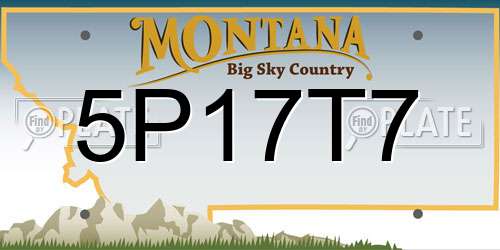 5P17T7 Montana License Plate