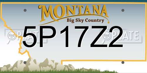 5P17Z2 Montana License Plate