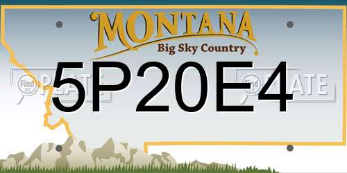 5P20E4 Montana License Plate