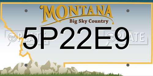 5P22E9 Montana License Plate